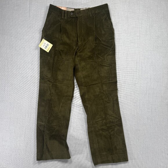 Barbour Relaxed Fit Corduroy Pants Olive Green Cotton Blend Size 32 NWT - Picture 1 of 14